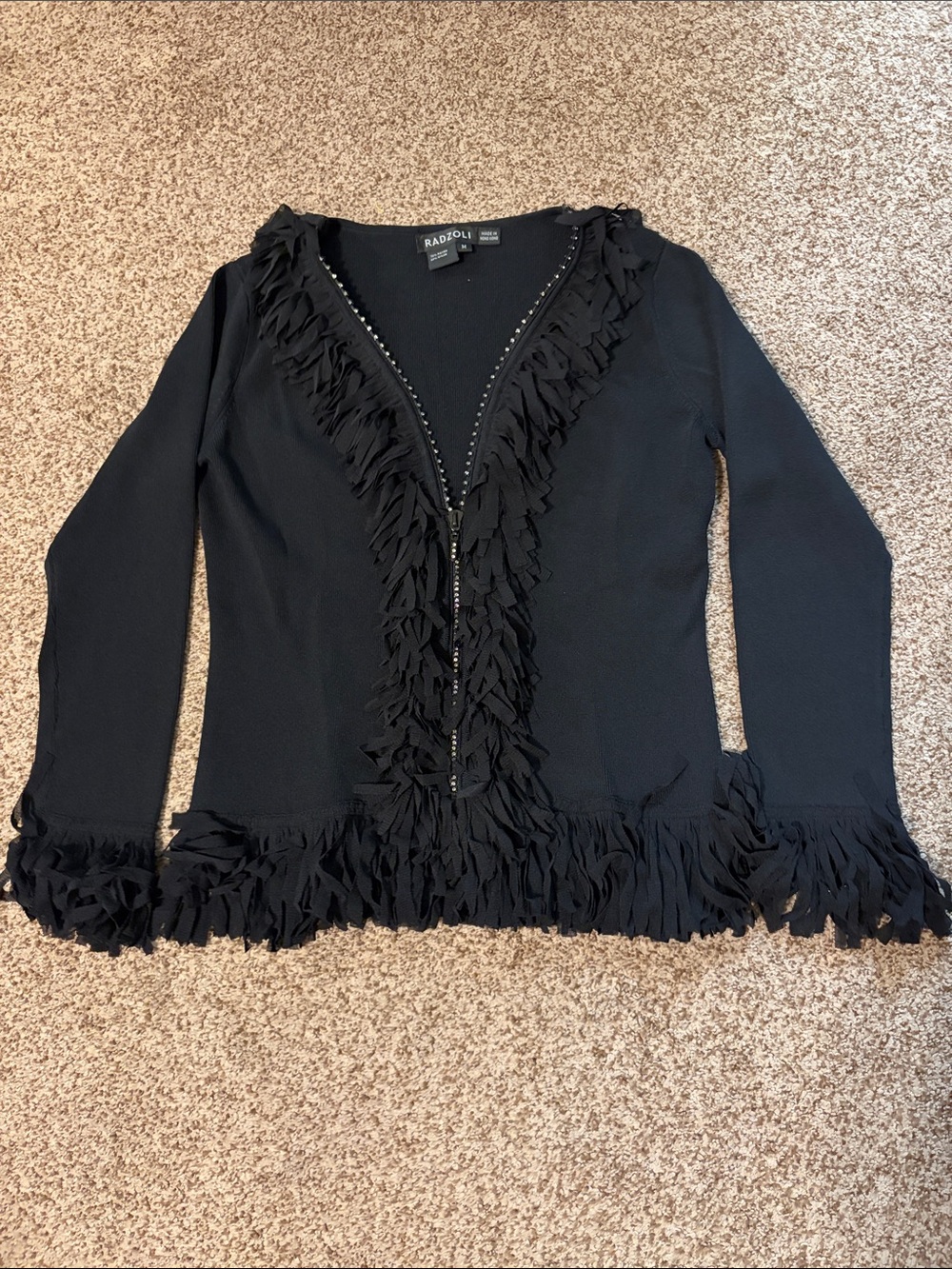 Blk fringe  top